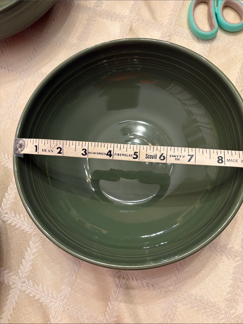 Retired Fiestaware Sage Green Large Serving Bowl